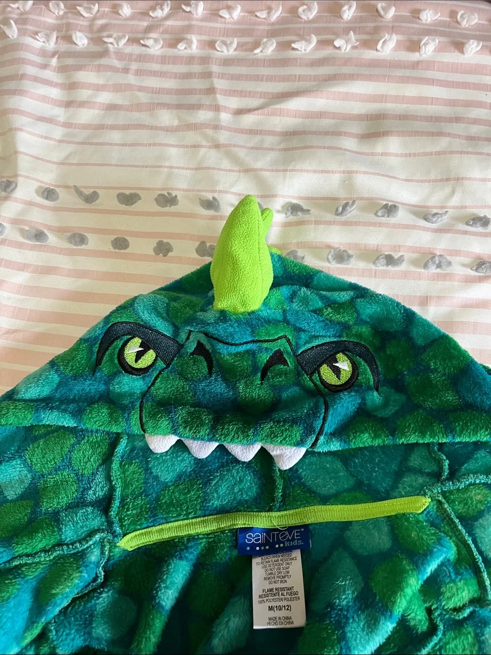 Cozy Green & Teal Hooded Kids One-Piece Bodysuit